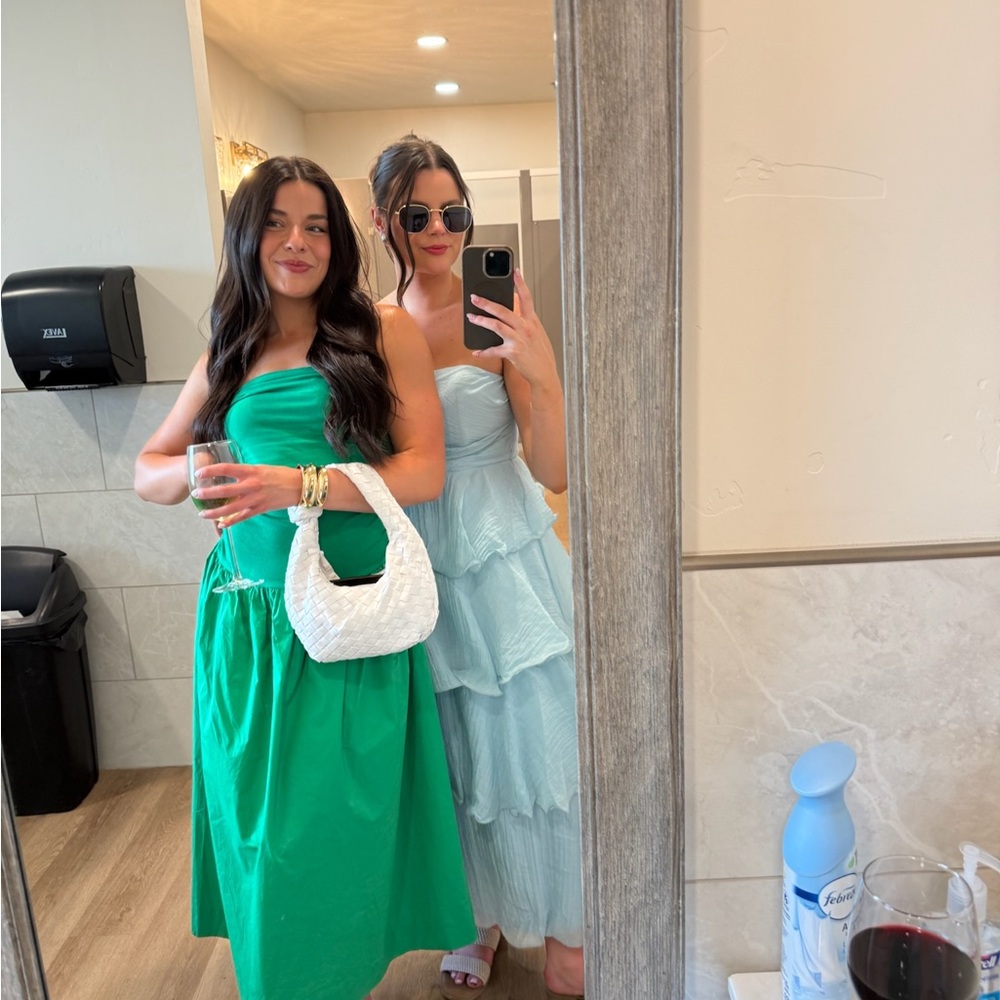 Revolve Green Strapless Dress from Never Fully Dressed